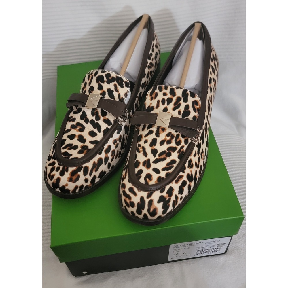Kate Spade New York Deco Bow HC Loafer Leopard Print Pony Hair Women's Shoes - Picture 5 of 6